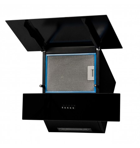 Okap kuchenny kominowy 60 cm Smith&Brown SHCS-653-B3 czarne szkło