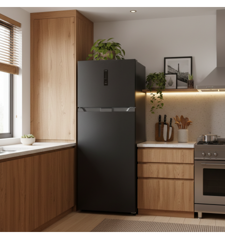 Lodówka No Frost 178cm 415L Smith&Brown SFTF-733-BE5 Czarna w kuchni