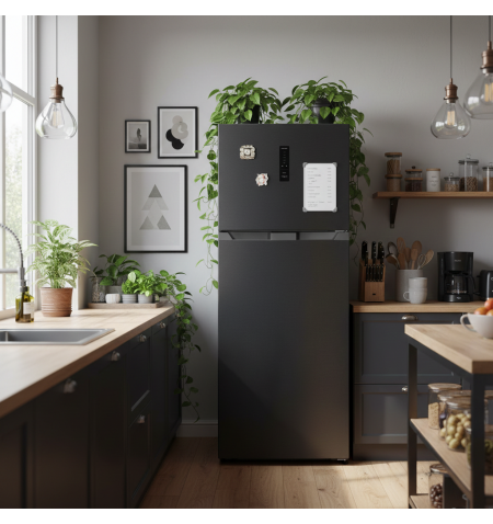 Lodówka No Frost 178cm 415L Smith&Brown SFTF-733-BE5 Czarna w kuchni