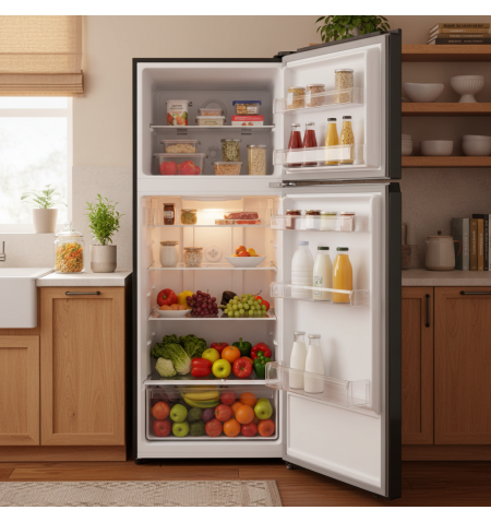 Lodówka No Frost 178cm 415L Smith&Brown SFTF-733-BE5 Czarna w kuchni