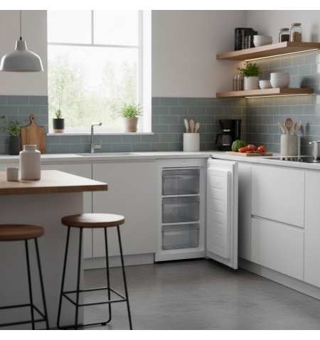 Mała zamrażarka szufladowa podblatowa 85cm 60L Smith&Brown SZTTF-411-WE3 biała w kuchni