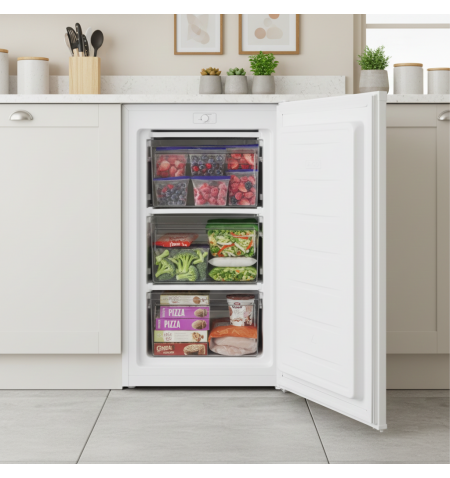 Mała zamrażarka szufladowa podblatowa 85cm 60L Smith&Brown SZTTF-411-WE3 biała w kuchni