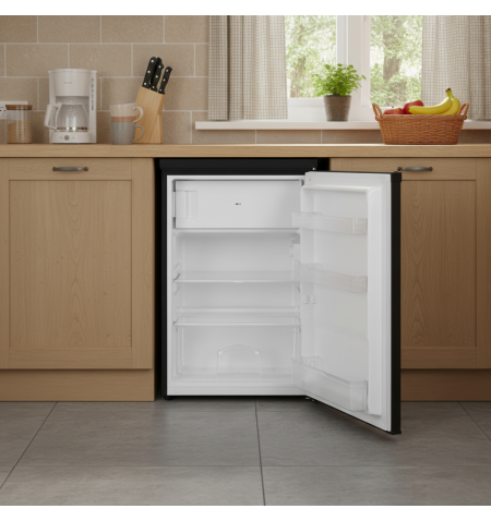 Mała lodówka z zamrażarką 109L czarna Smith&Brown SFTTF-212-BE3 w kuchni