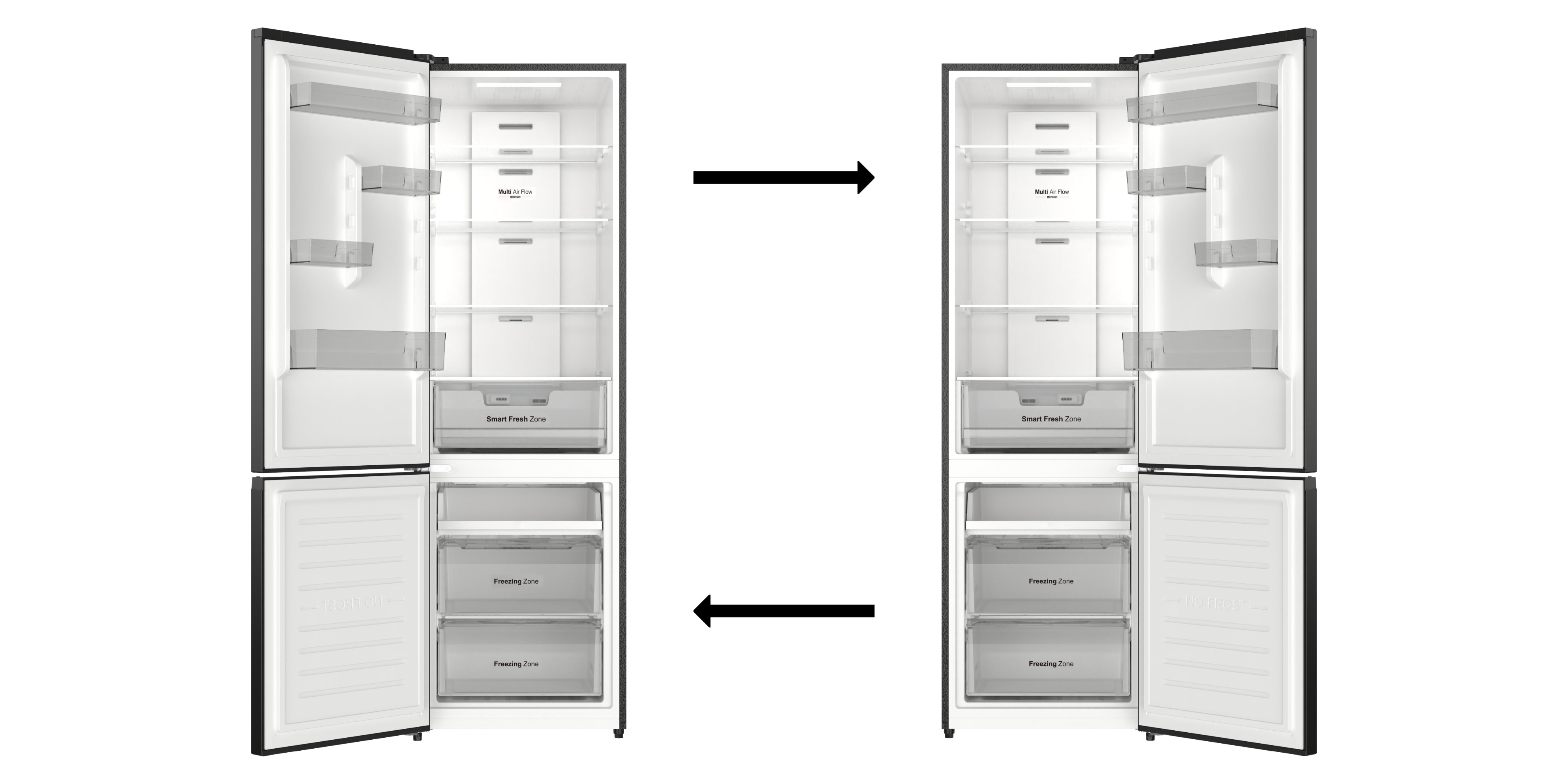Zmiana kierunku otwierania drzwi lodówki Smith&Brown SFBF-232-BE5