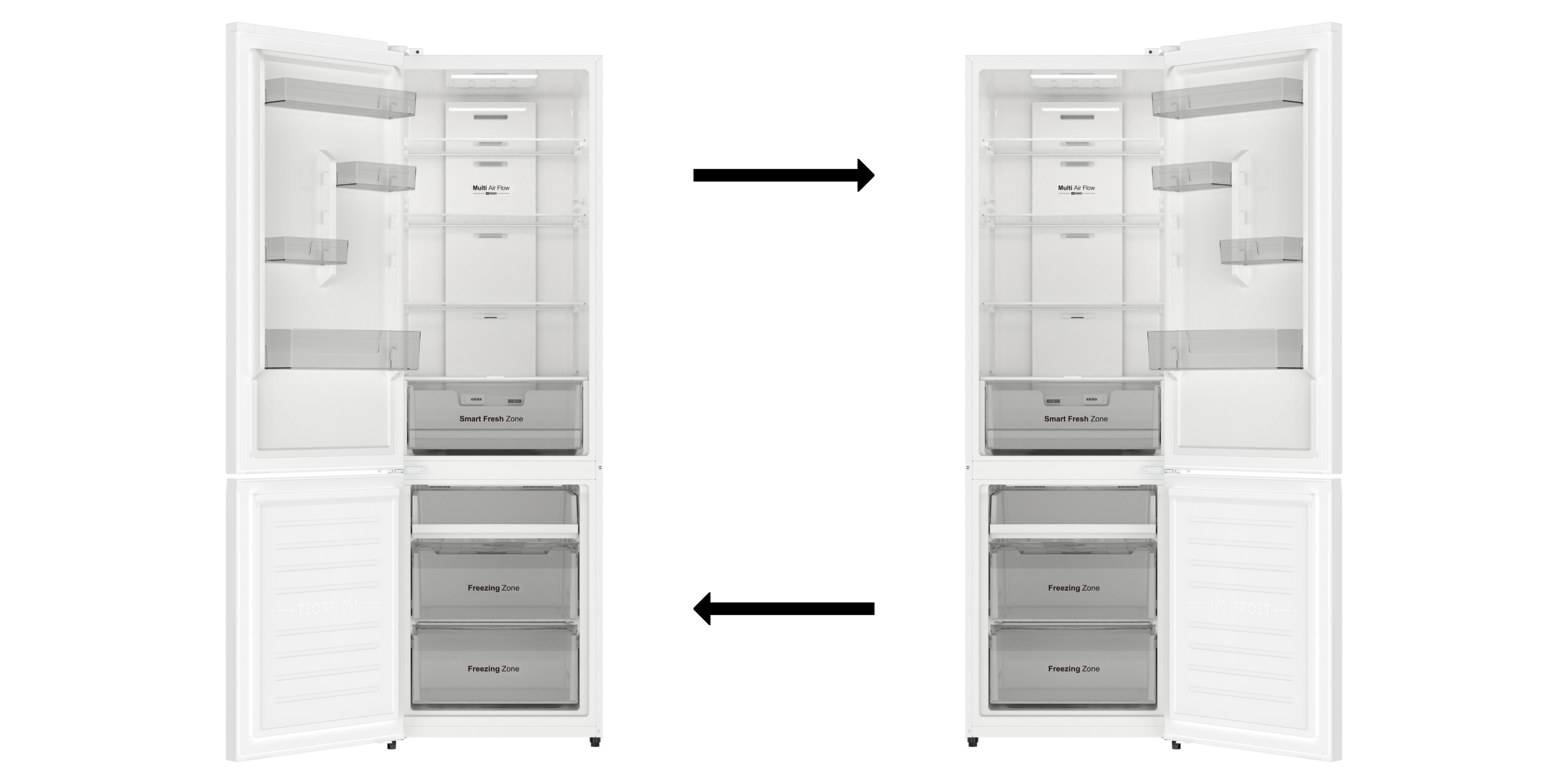 Zmiana kierunku otwierania drzwi lodówki Smith&Brown SFBF-232-WE5