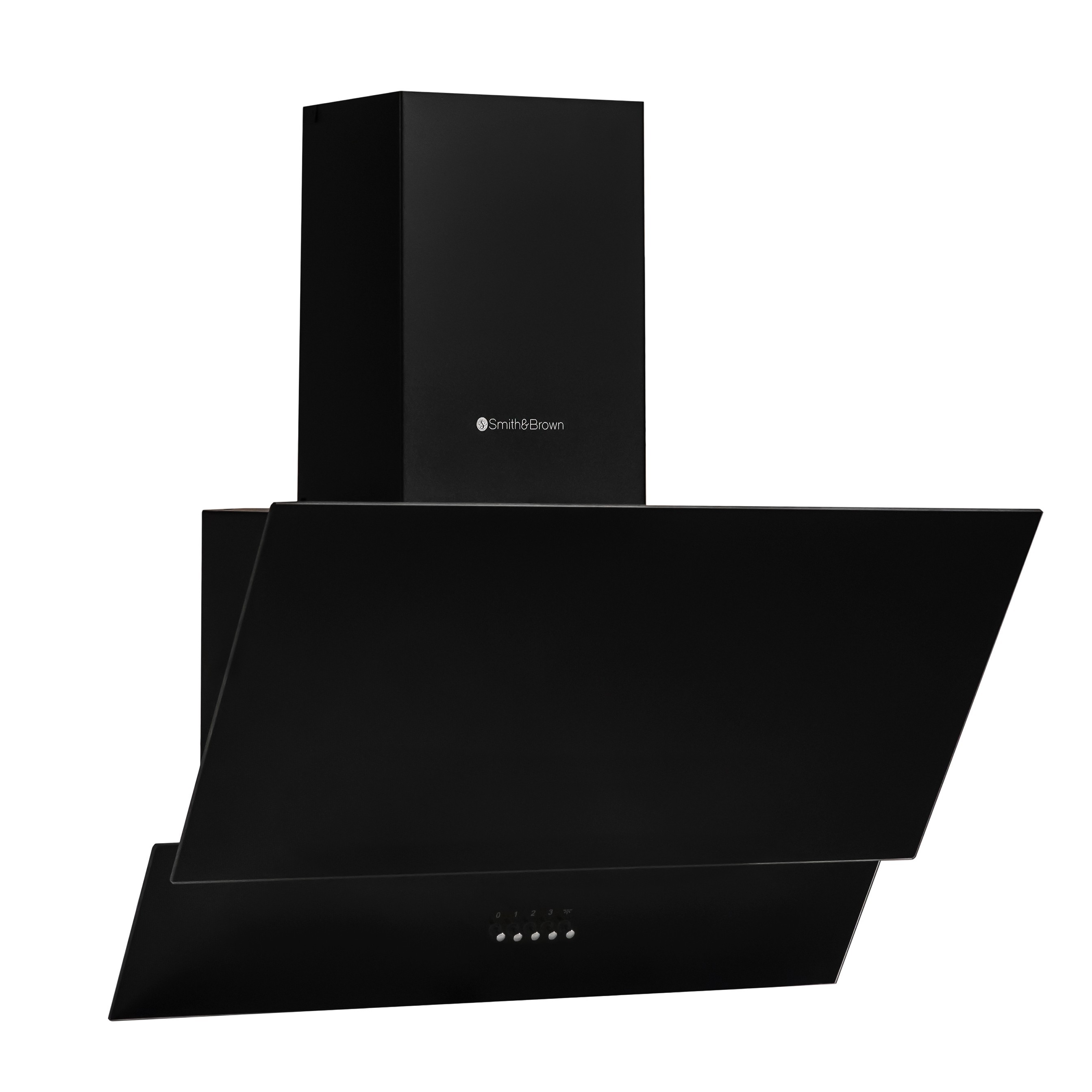 Okap kuchenny kominowy 60 cm Smith&Brown SHCS-653-B3 czarne szkło