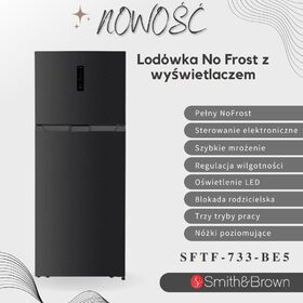 🌟 Nowość w naszym sklepie! 🌟 
Przedstawiamy lodówkę Smith&Brown SFTF-733-BE5 - perfekcyjne połączenie stylu, funkcjonalności i innowacyjnej technologii! 🌬️🔒

Najważniejsze cechy:

✨ Pełny NoFrost eliminujący konieczność rozmrażania, co oznacza więcej czasu dla Ciebie!

🎛️ Sterowanie elektroniczne dla precyzyjnej kontroli, dostosuj ustawienia do swoich potrzeb.

🌡️ Trzy tryby pracy (letni, normalny, zimowy) dla optymalnej wydajności w różnych warunkach.

❄️ Funkcja szybkiego mrożenia dla zachowania świeżości produktów.

💦 Regulacja wilgotności w komorze świeżości - idealne warunki dla owoców i warzyw.

💡 Oświetlenie LED dla doskonałej widoczności nawet w nocy.

🔒 Blokada rodzicielska dla spokoju i bezpieczeństwa w domu.

🔄 Możliwość zmiany kierunku otwierania drzwi dla większej elastyczności.

🤫 Cicha praca z poziomem hałasu wynoszącym zaledwie 37dB - spokój w każdym zakątku domu!

 #Nowość #newproduct #lodówka #lodówkadwudrzwiowa #NoFrost #SmithBrown #innowacyjnakuchnia #AGD #agddokuchni